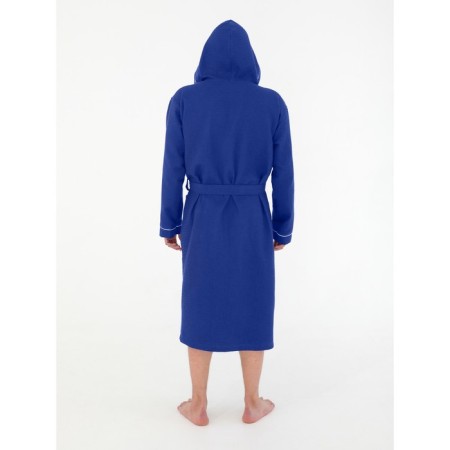 Male robe with a hood, size 52, blue color-1