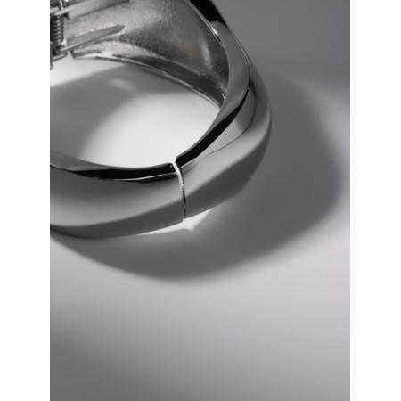 Bracelet Cuff "Wave", metal, silver color-5