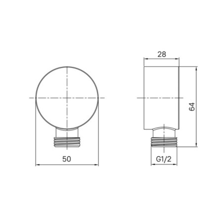 Connection for shower hose IDDIS 004BL00I62, 64 x 49 mm, black-3
