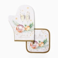 New Year. Kit kitchen Ethel Esthetics mittens 20x28cm, 19x19cm tack, 100%HL