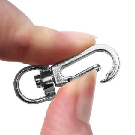 Metal carbine, 37 × 13 mm / 10 × 2 mm, 10 pcs, silver color-2