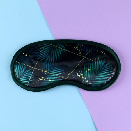 Mask for sleeping "Tropics", 19.5 x 8.5 cm, black color