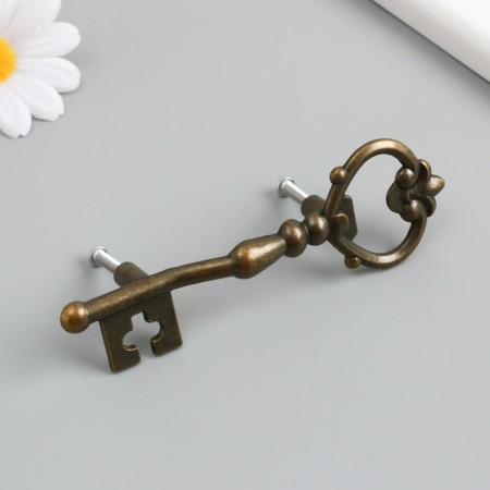 Handle for the casket Metal "Key" Bronze 12x3.8x5.8 cm-3
