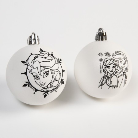 New Year's Christmas tree decoration for coloring, a set of 2 pcs, a rh ball 5.5 cm, a cold heart-1