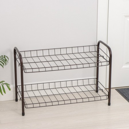 Shoe shelf collapsible, 2 tiers, 68 × 28 × 44 cm, color copper antik-1