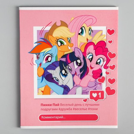 Notebook of 48 sheets in a cage, cardboard cover "Pony", My Little Pony-2