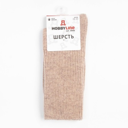 Women's socks, beige color, size 23-25 ​​(36-40)-4