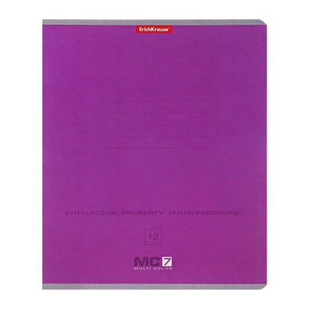Notebook of 12 sheets in the Erichkrause "MC-7" line, covered cardboard cover, OFSET block 100% whiteness, mix-12