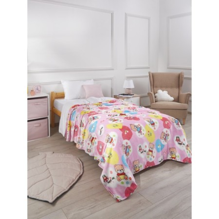 Happy Teddy Bear, size 150x200 cm, pink color-4