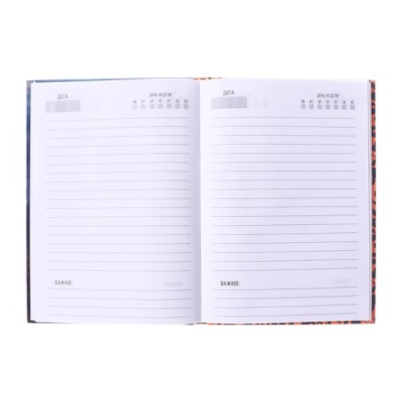 Diary Lowed on a stitch, A5, 80 sheets, cardboard 7BC, glossy lamination "Cheetah"-2