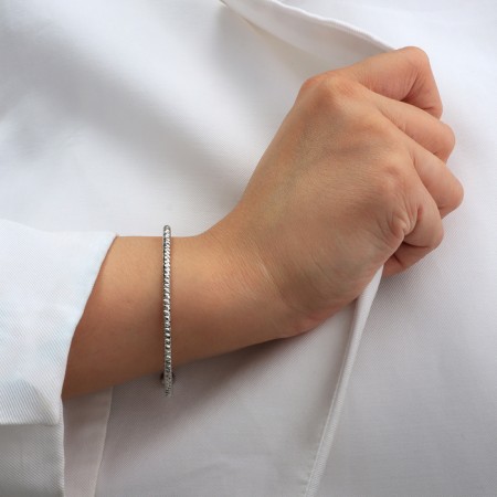 Set 4 objects: 3 pairs of earrings, 1 bracelet "Shine" Fund, white color in silver-5