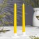 A set of antique candles, 2.2x 25 cm, lacquered 2 pieces, yellow