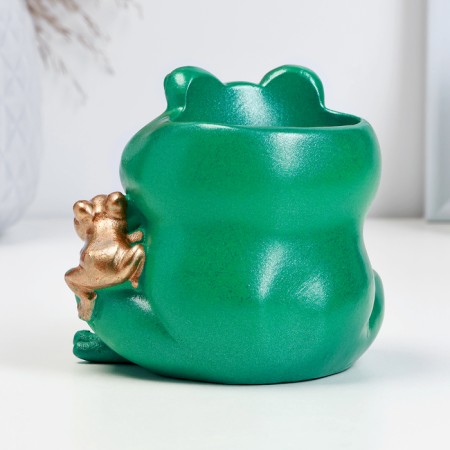Cashpo Figure "Frogs" Green Bronza, 9cm-2