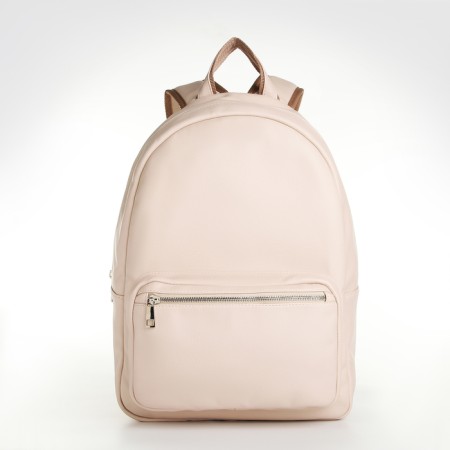 Women's backpack of artificial leather on the zipper Textura, beige color-1