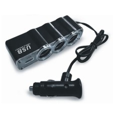 Avs CS314U cigarette lighter, 12/24 V, 3 outings + usb