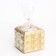 Candle "Square to a Point" in a candlestick of gypsum, 7.5x6.5 cm, gold