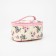 Cosmetic bag with a zipper, with a mirror, beige color/pink