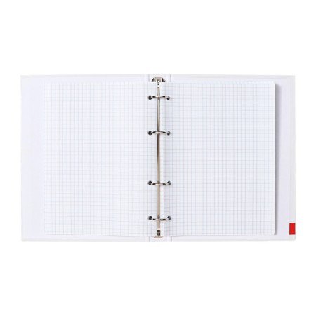 Notebook on rings of 80 sheets in the Black & White cage, with a shift block, a solid cover, glossy lamination, block 60 g/m2-3