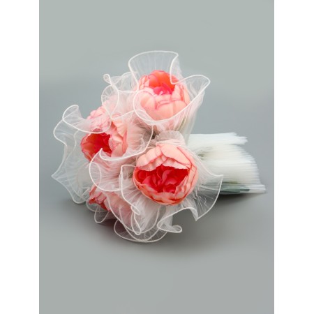 Floristic material for bouquets, white, 28cm*4m-2