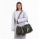 Road bag with zipper, external pocket, shoe compartment, long belt, khaki color
