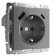 Grounding socket with ground, curtains and USB type A+C (matte graphite) W1171764