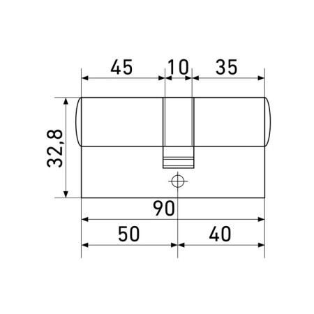 The cylinder mechanism standard Max, 90 mm (40x50), 5 keys, type key/key, matte nickel-2