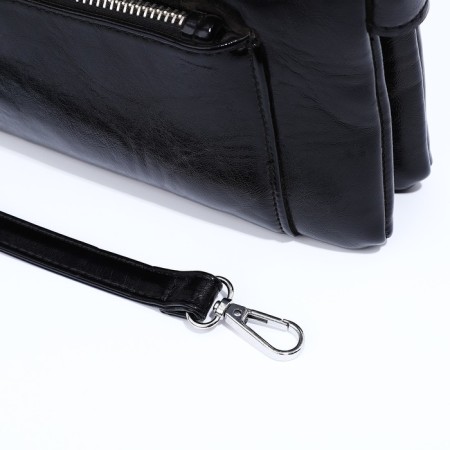Bag Cross-Bodi with a zipper, black color-5