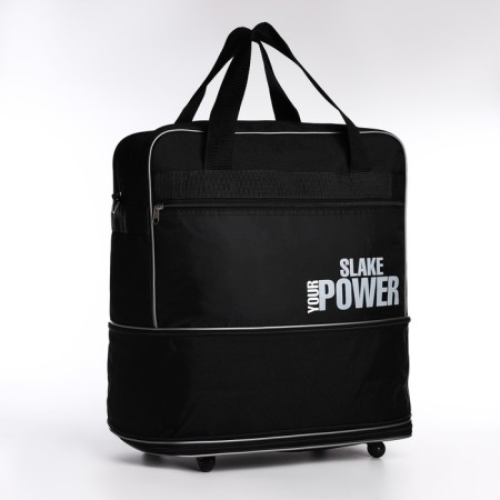 Road bag with lightning, with an increase, external pocket, long belt, black color-1