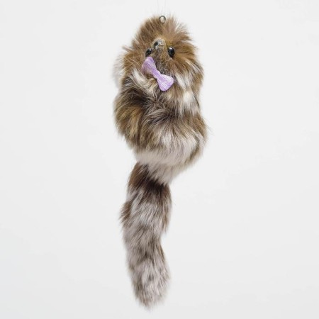 Mouse made of natural rabbit fur, 6 cm, mix of flowers-5