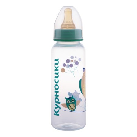 A bottle for feeding with a latex nipple, 250 ml, from 0 months., Mix color-8
