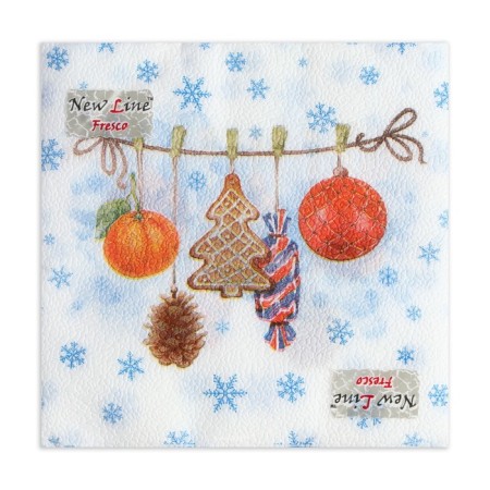 Paper Nev Line Fresco Napkins Tesemochka with gifts 2 layers 20 sheets 33*33-1