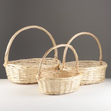 A set of baskets of 3 pcs, 46x39x14/44 cm, 41x34x12/39 cm, 34x27x11/34 cm, willow