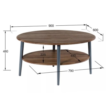 Journal table "El", SZh-01, 900 × 600 × 480 mm, color Grevika Color-4