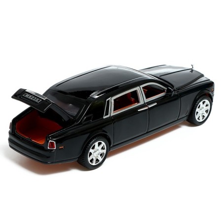 Metal machine "Limousine", 1:24, doors, hood, trunk, black color open-3