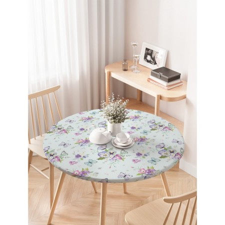 Tables on the table “Tenderness”, round, oxford, elastic band, size 120x120 cm, diameter 75-100 cm-2