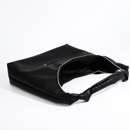 Shopper bag, outer pocket, black color-5