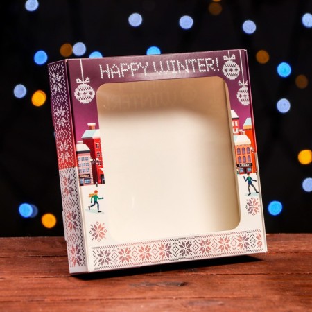 Self -charged box "Happy Winter", 16 x 16 x 3 cm