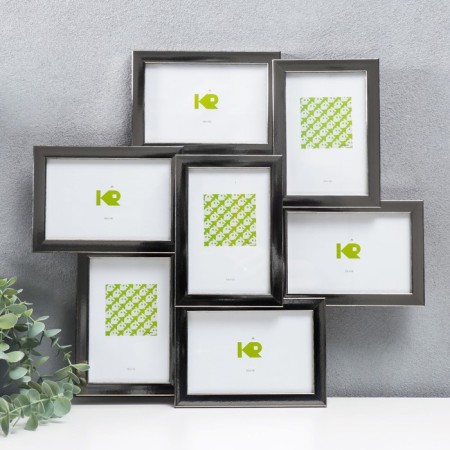 Photo frame plastic in 7 photos "Kruzo", col. Silver metal