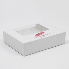 Box for eclairs, confectionery packaging, 4 inserts, “sweet life”, 20 x 15 x 5 cm