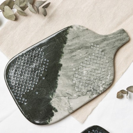 Ceramic “Stone” ceramic dish, 29.7x17.5 cm, gray color-1