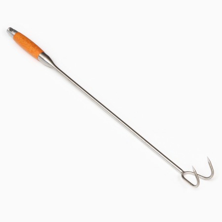 Hook for meat is universal double, 62cm, with a wooden handle