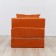 Handwheel chair-bed "Essen", velor fabric, orange color