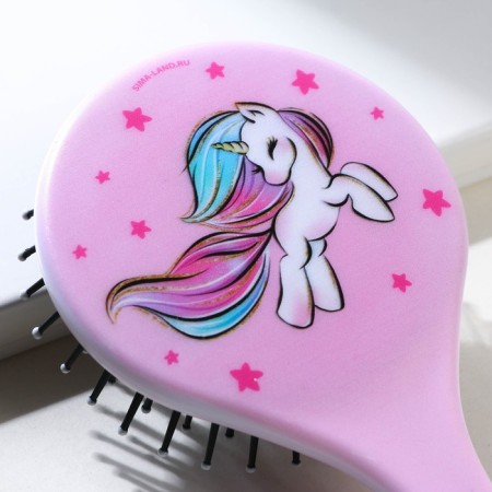 Massage comb round "Unicorn" 16.5x8 cm-3