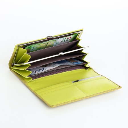 Women's wallet on magnets, yellow color-3