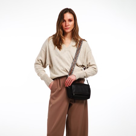 Women's bag over the shoulder Textura, small size, brown color-6