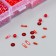 Glass beads 8/0, 12/0 in the box "red" beads, glass and sequins 13x6.5x2.3 cm