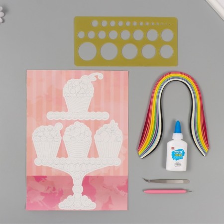 Quilling set of 170 strips with "Dessert" tools 25x33.7 cm-5