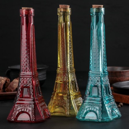 Glass bottle for oil "Paris", 250 ml, h = 24 cm, color mix-4