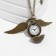 Pocket clutch clock, quartz, d dial-2.7 cm, gold