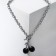 Piece "chain" Vishni branch, black color in silver, 45 cm